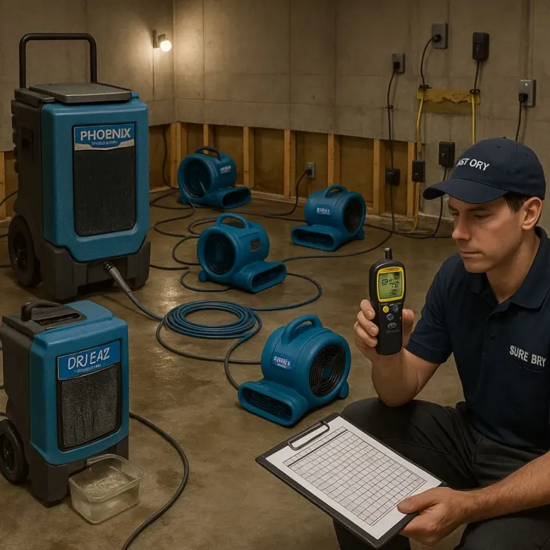 Structural Drying and Dehumidification process in Shaw, DC